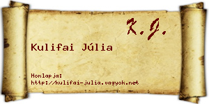 Kulifai Júlia névjegykártya