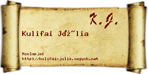 Kulifai Júlia névjegykártya